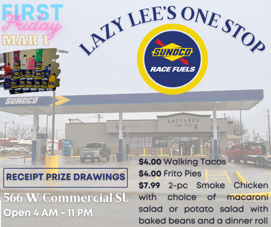 Lazy Lee’s One Stop March 1 First Friday Downtown Lebanon MO