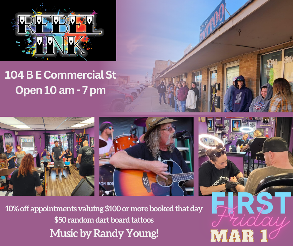 rebel ink march 1 first friday downtown lebanon mo