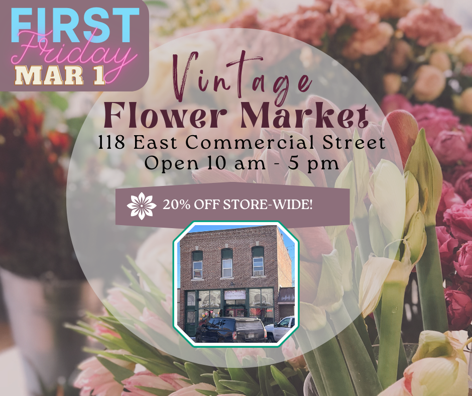 vintage flower market march 1 first friday downtown lebanon mo
