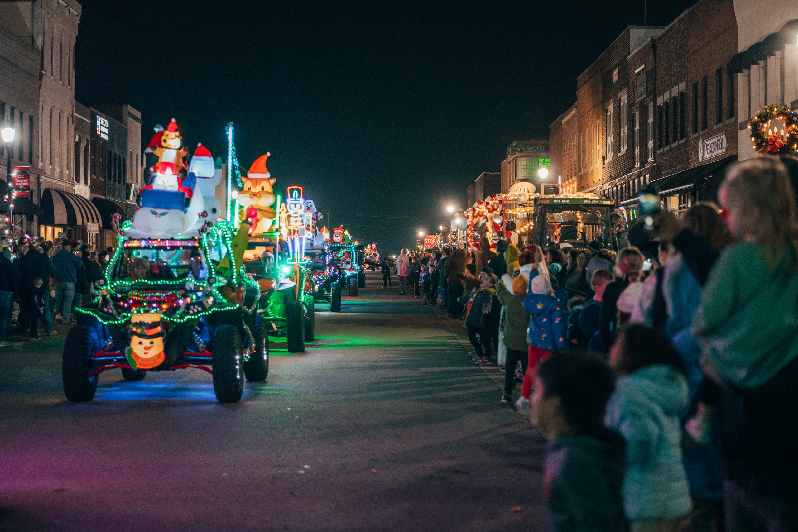 Downtown Lebanon Missouri Christmas on COmmercial Lighted UTV Parade
